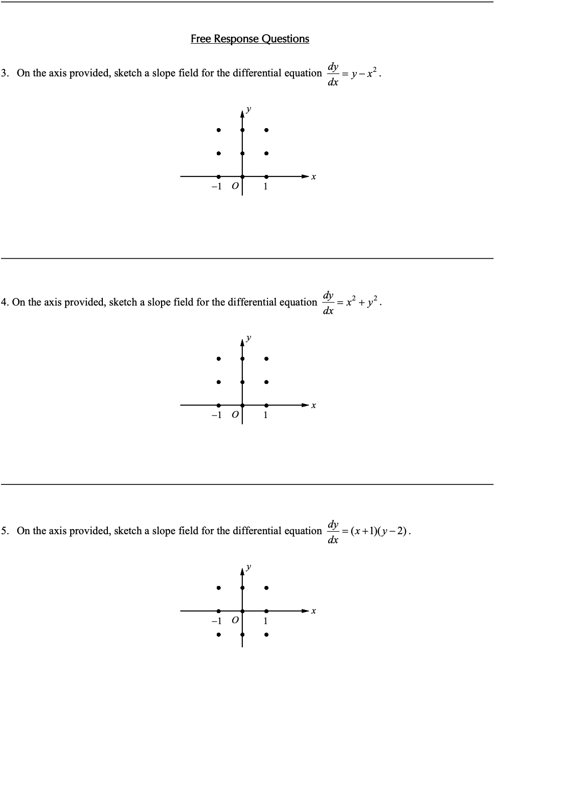 Slope Field in Further Applications of Integration